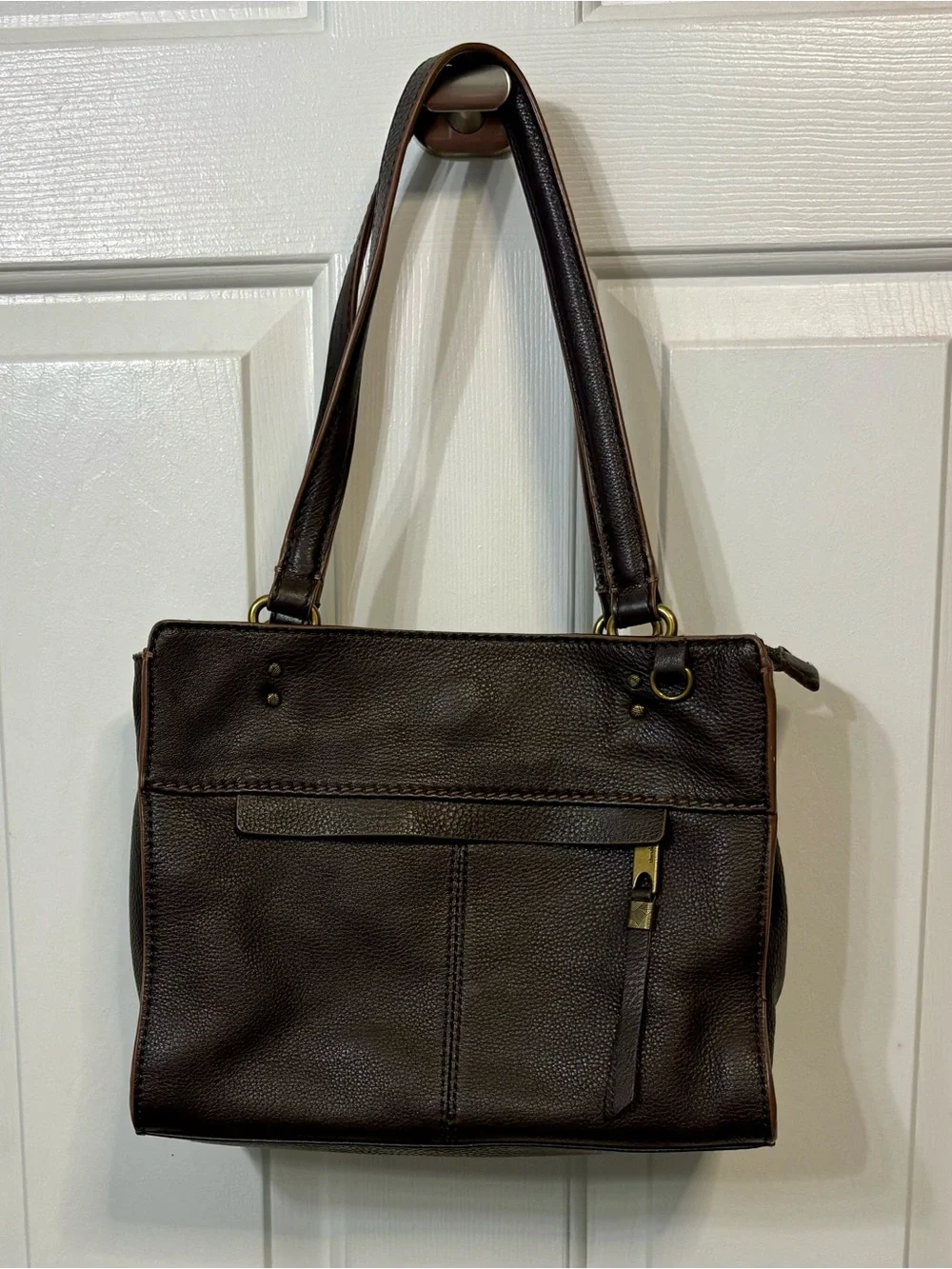 The Sak Dark Brown Leather Shoulder Bag